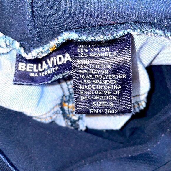Bella Vida Maternity Jeans - Full panel, Medium Denim - Small l EUC - Picture 4 of 9